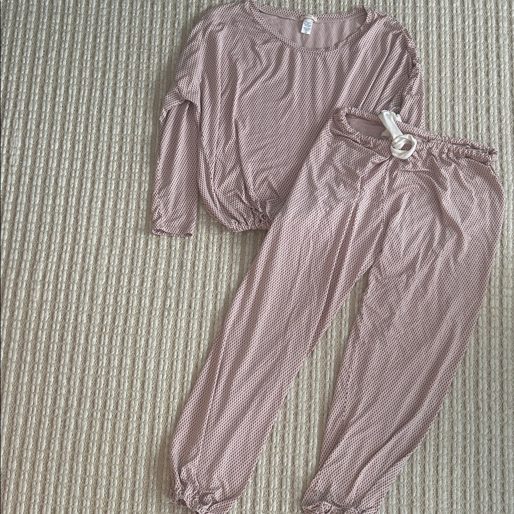 Eberjey Gisele Slouchy PJ SET Mauve PolkaDot cute for ValentinesDay EUC - Picture 2 of 6
